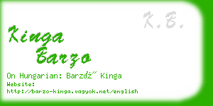 kinga barzo business card